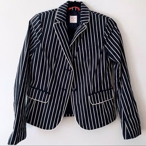 Gap Navy Pinstripe Academy Blazer Neon Detailing